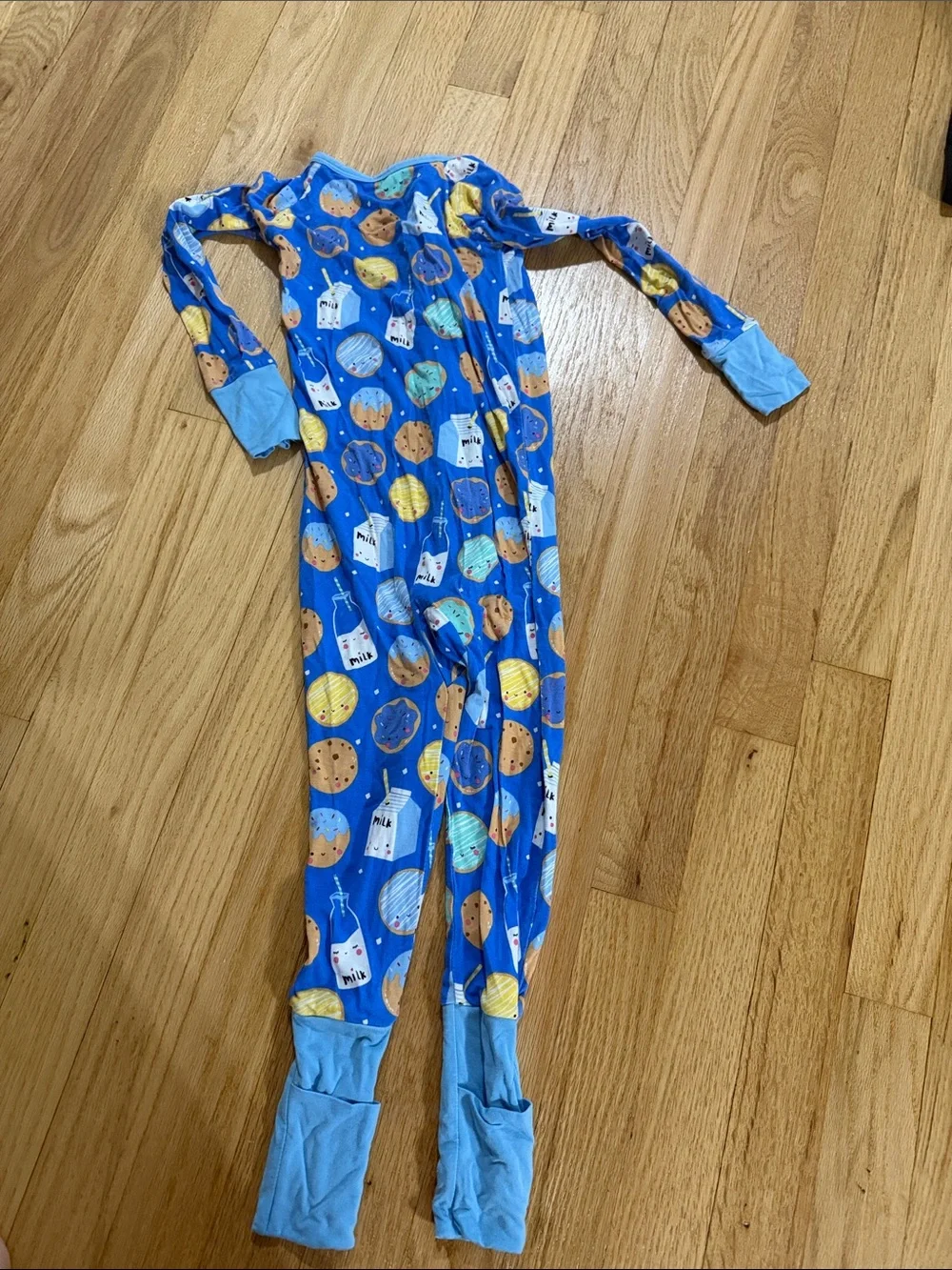 Little Sleepies Milk & Cookies Full Zip Onesie Sz 3T